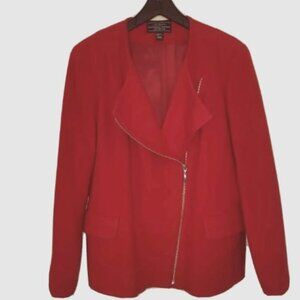 Laura Plus Petite cashmere/wool jacket, side zip. Unique cut. Made in Cda. Sz 16